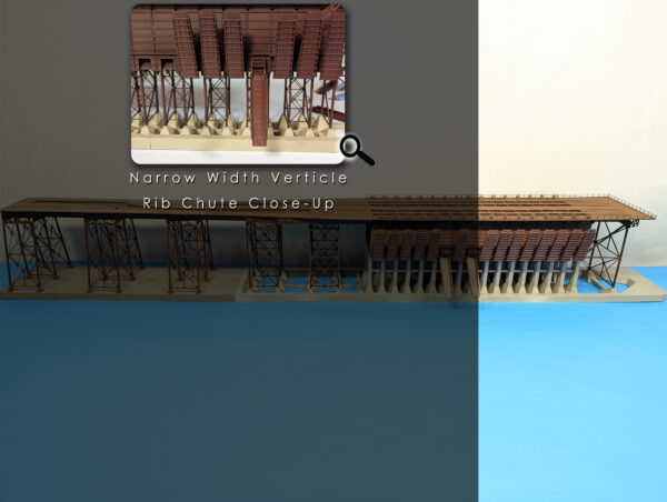 Concrete Ore Dock - Dual Sided - End Kit - Narrow Vertical Rib Chute
