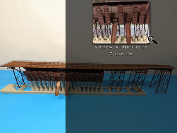 Concrete Ore Dock - Left Side - End Kit - Narrow Chute