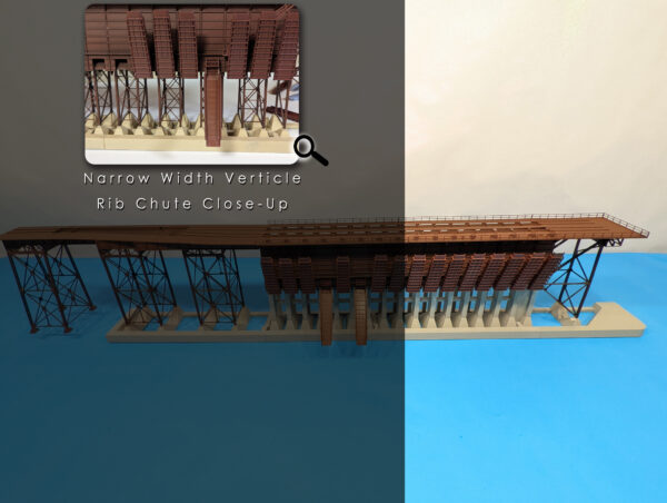 Concrete Ore Dock - Right Side - End Kit - Narrow Vertical Rib Chute