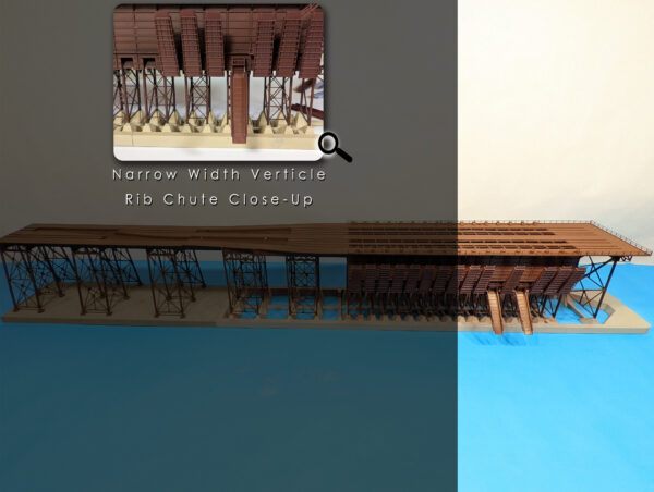Steel Ore Dock - Dual Sided - End Kit - Narrow Vertical Rib Chute