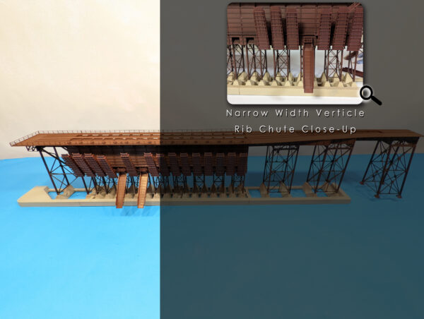 Steel Ore Dock - Left Side - End Kit - Narrow Vertical Rib Chute
