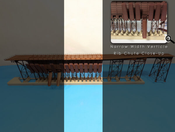 Steel Ore Dock - Left Side - Expansion Kit - Narrow Vertical Rib Chute