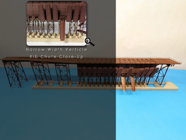 Steel Ore Dock - Right Side - End Kit - Narrow Vertical Rib Chute
