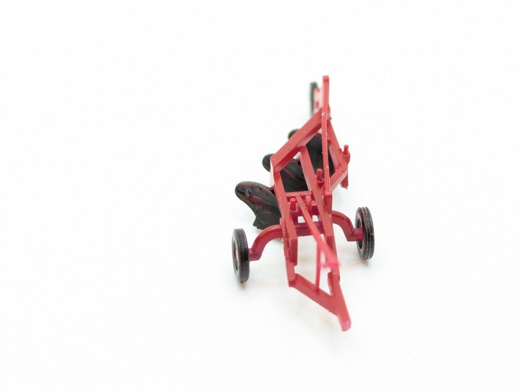 N Scale Red 3 Bottom Plow