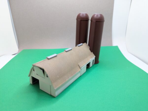 Gothic Style Large Cattle Barn with 2X A.C.O. Silo Cutout