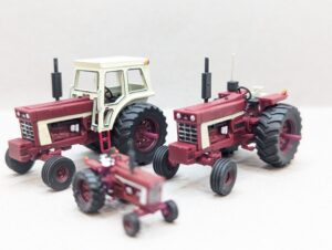 HO Scale Red 66 Tractor With Cab Wide Front with duals